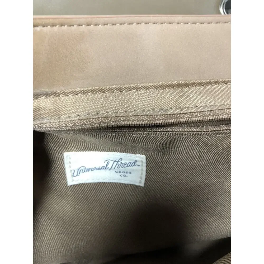 Universal Threads Brown Top Handle Handbag 12x9 Faux Leather Satchel‎